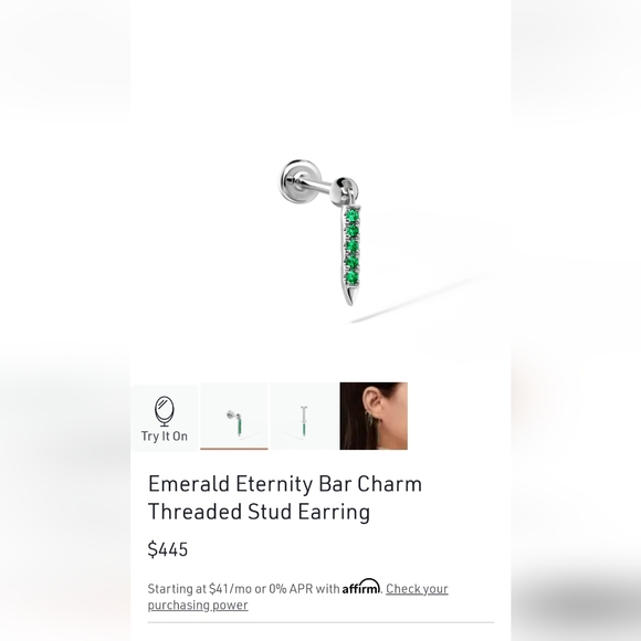 Maria Tash Emerald Eternity Bar - Picture 1 of 4